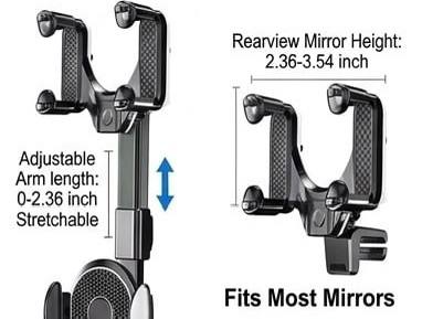 AutoGloss™360° Rearview Mirror Phone Holder